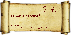 Tibor Ariadné névjegykártya